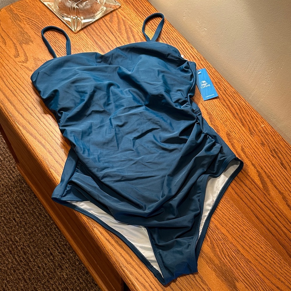 Cupshe Deep Blue One Piece Swimsuit